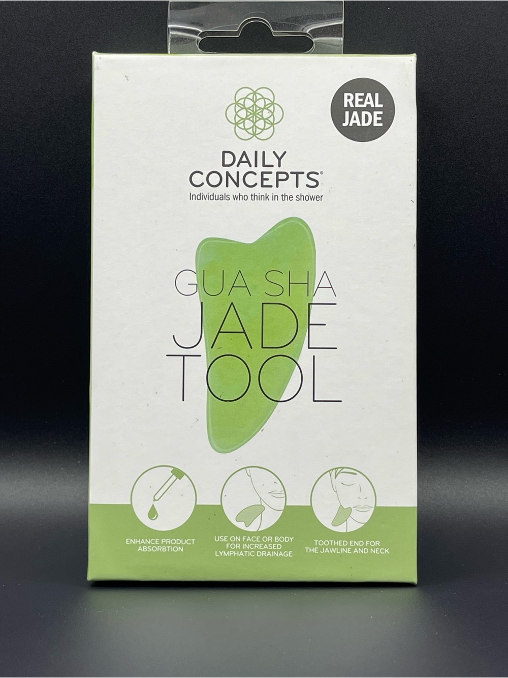 Daily Concepts Real Jade Gua Sha Jade Tool - NIB